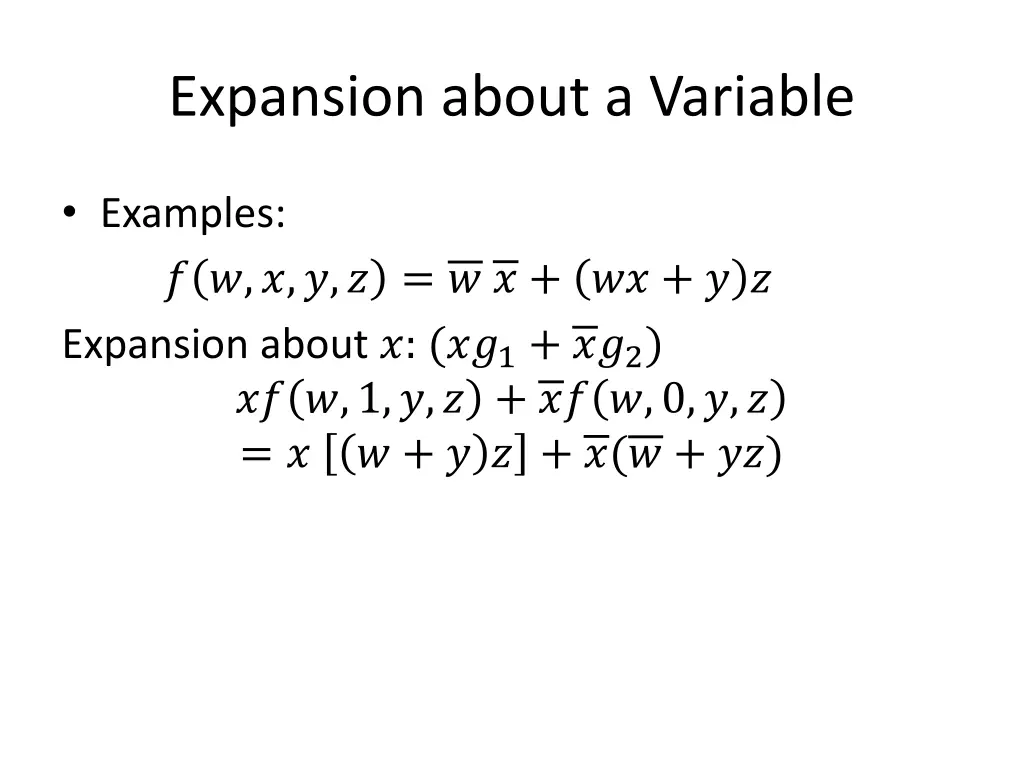 expansion about a variable 2