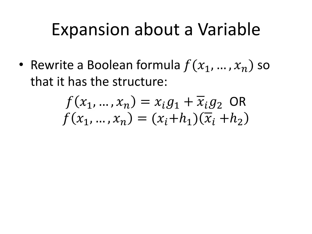 expansion about a variable
