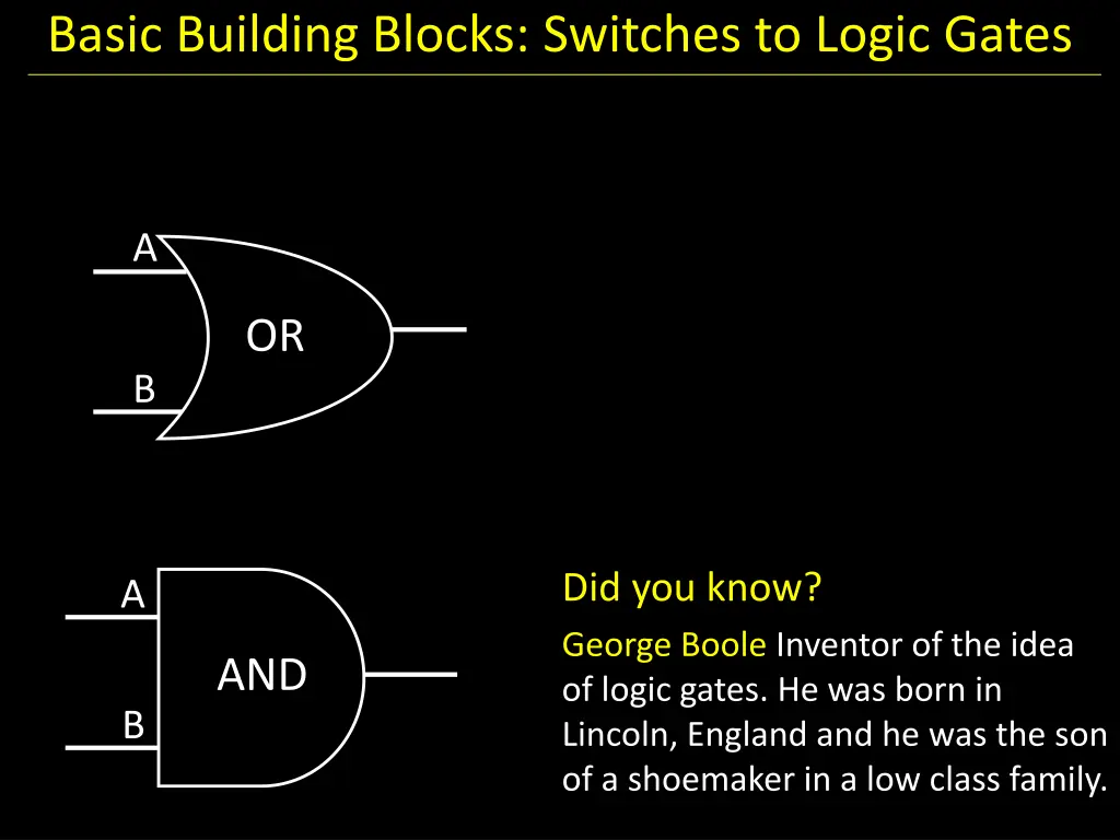 basic building blocks switches to logic gates 3