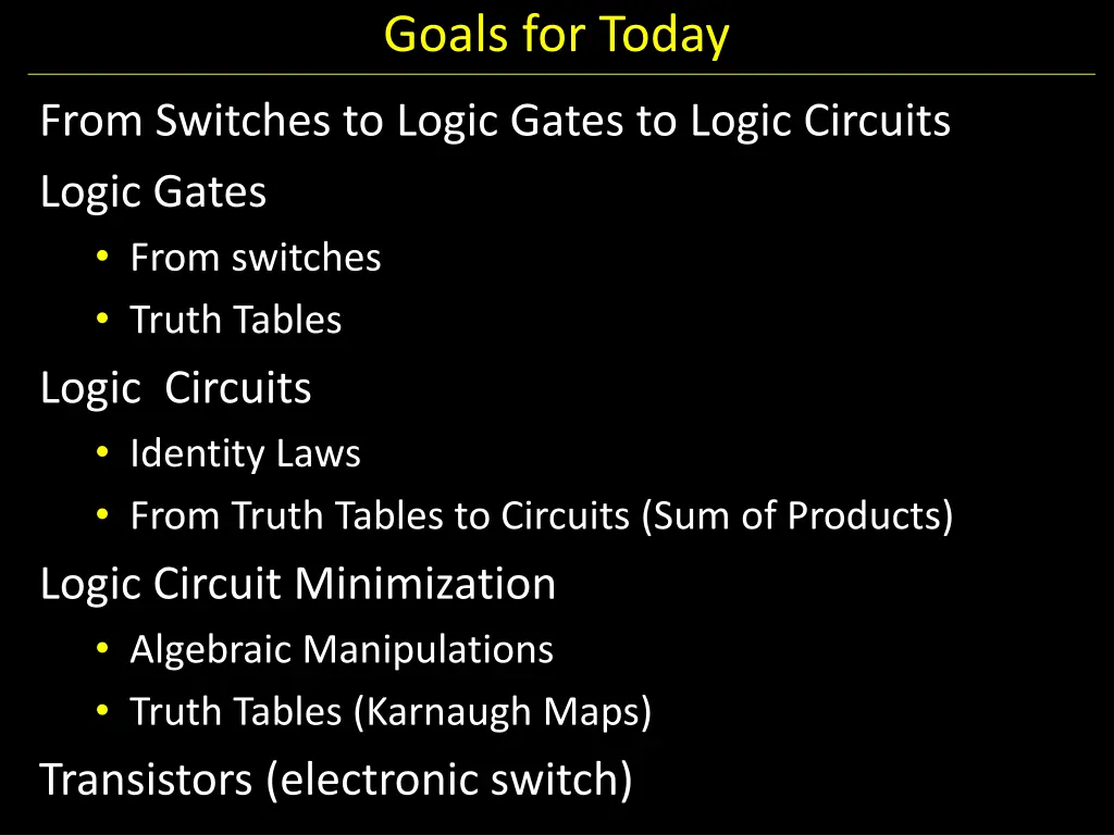 goals for today