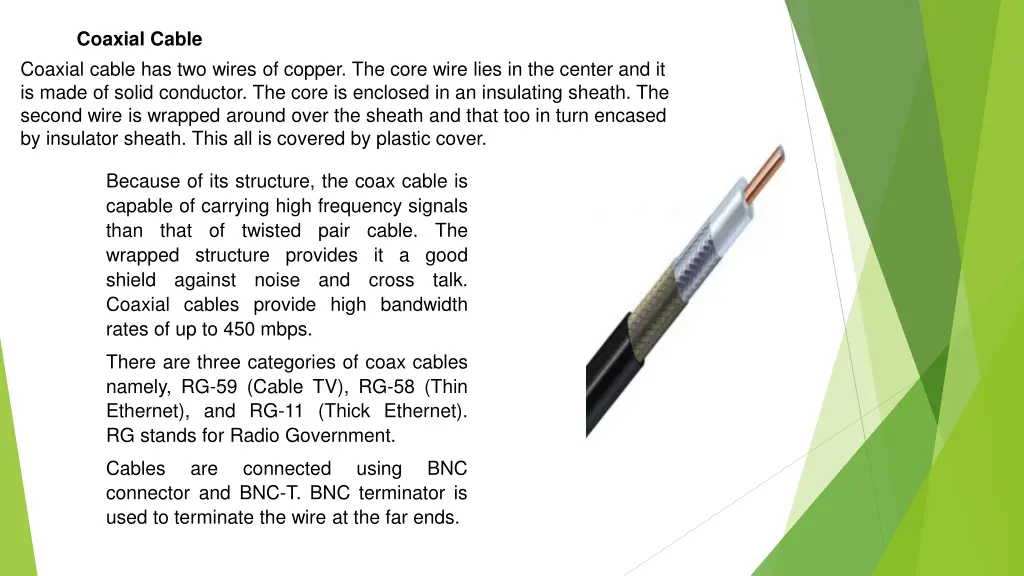 coaxial cable coaxial cable has two wires
