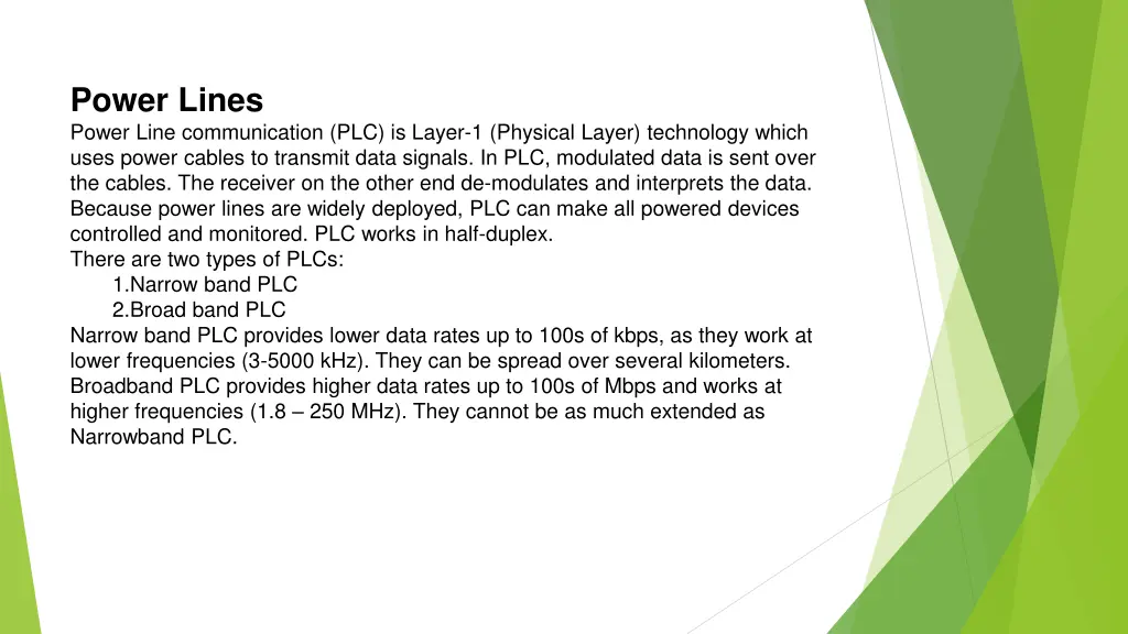 power lines power line communication plc is layer