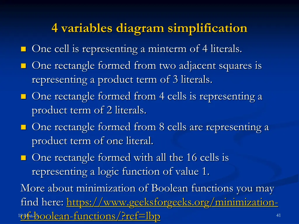 4 variables diagram simplification