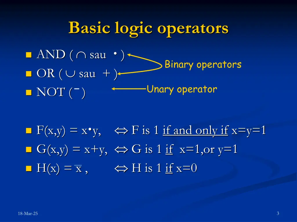 basic logic operators