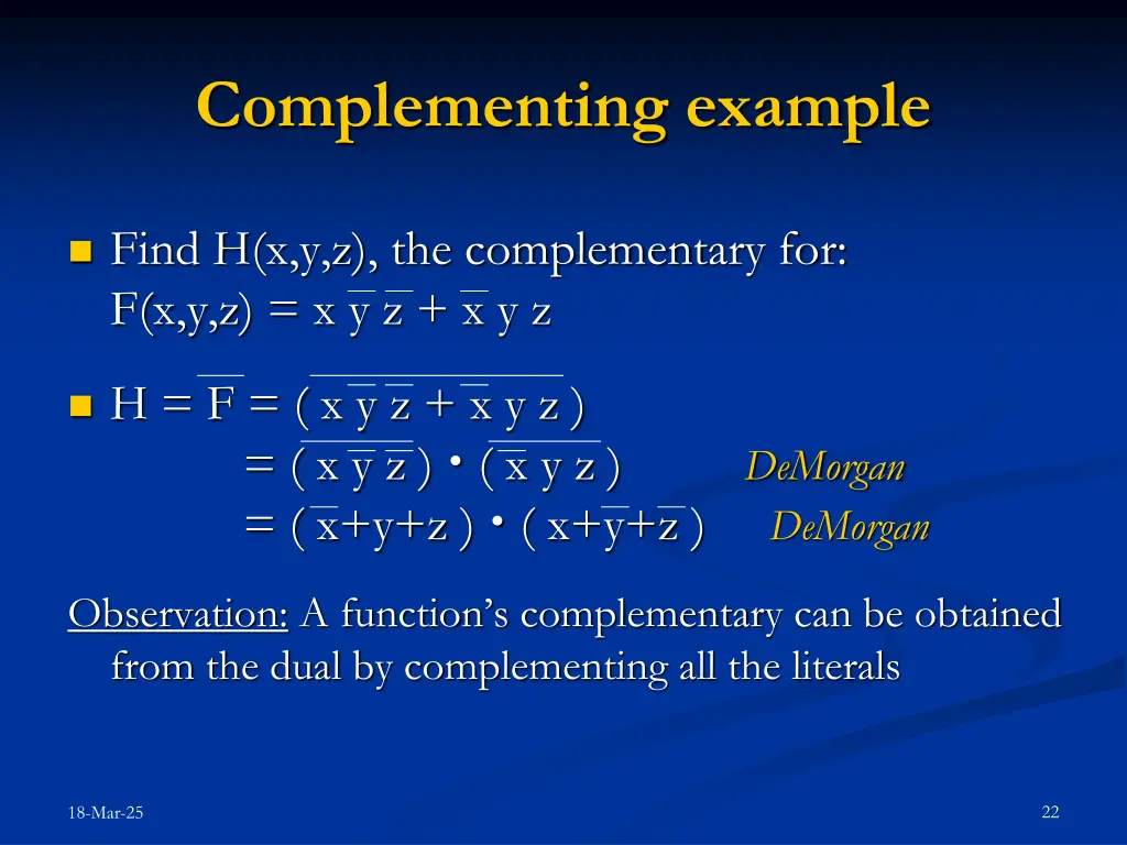 complementing example