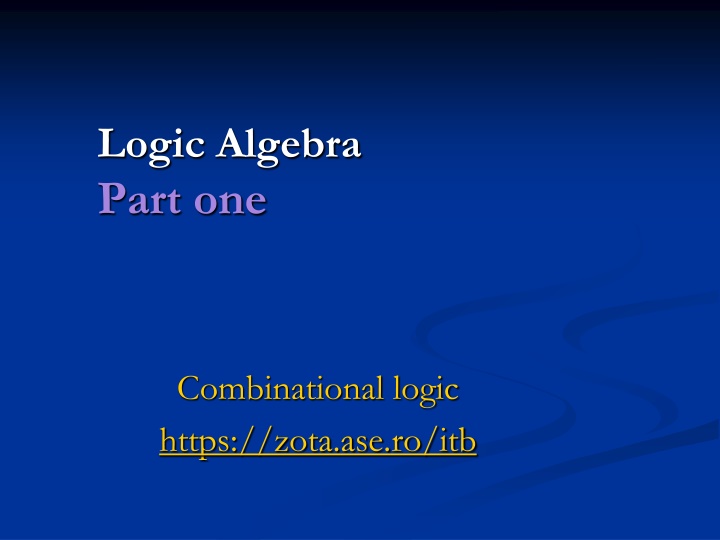 logic algebra part one