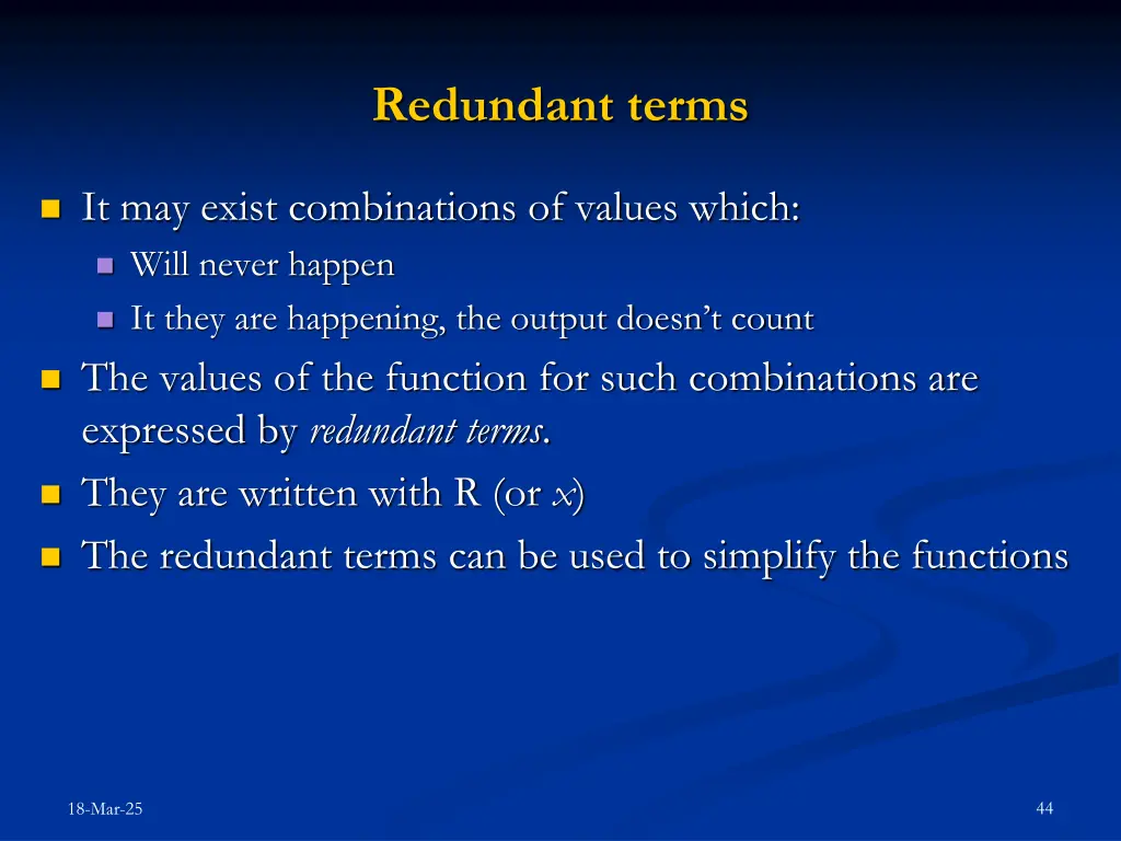 redundant terms