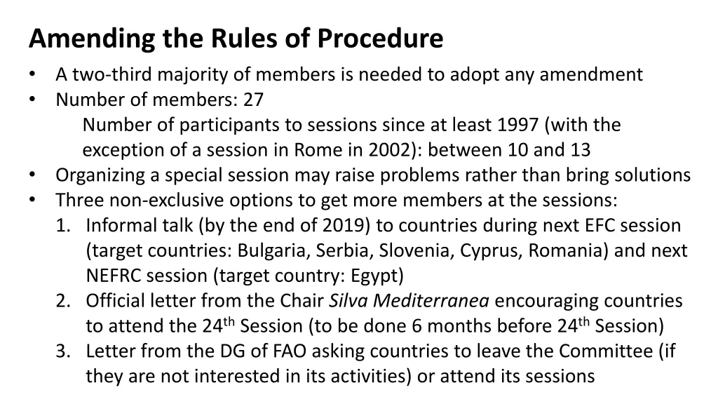 amending the rules of procedure a two third