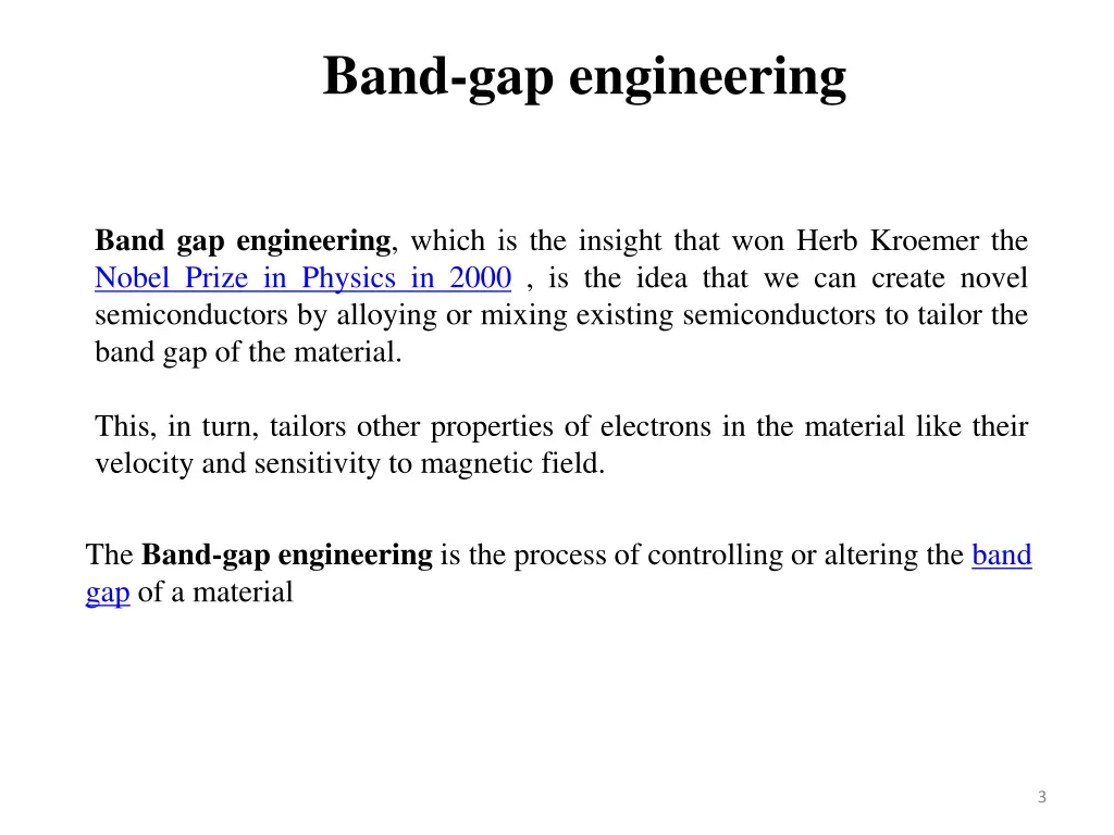 band gap engineering