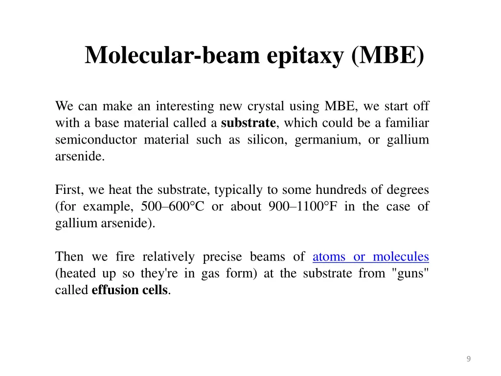 molecular beam epitaxy mbe 2