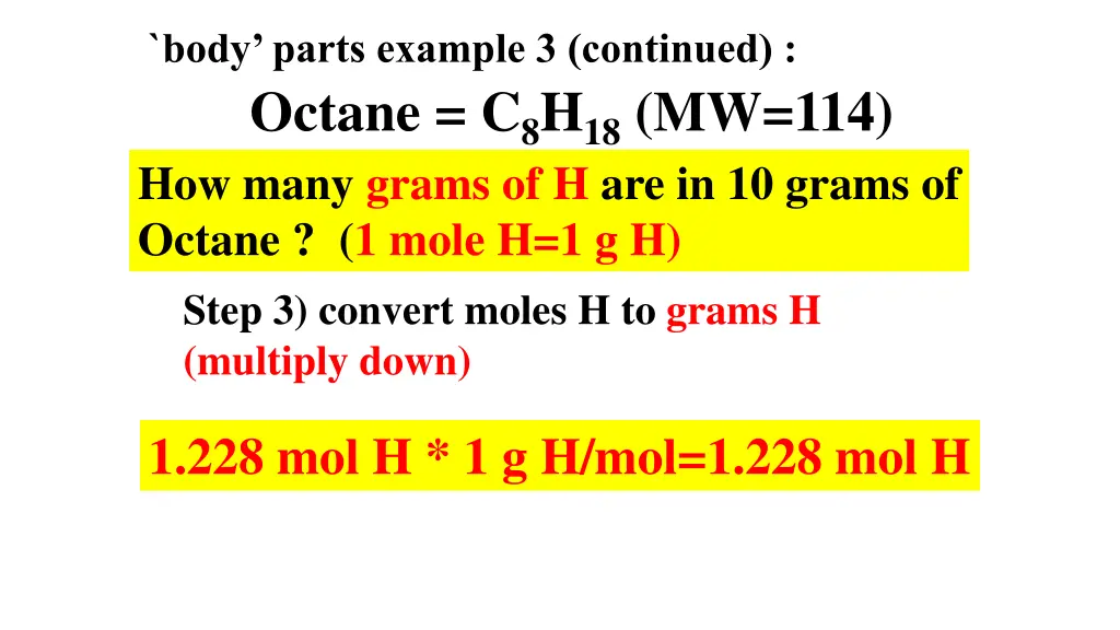 body parts example 3 continued octane 1