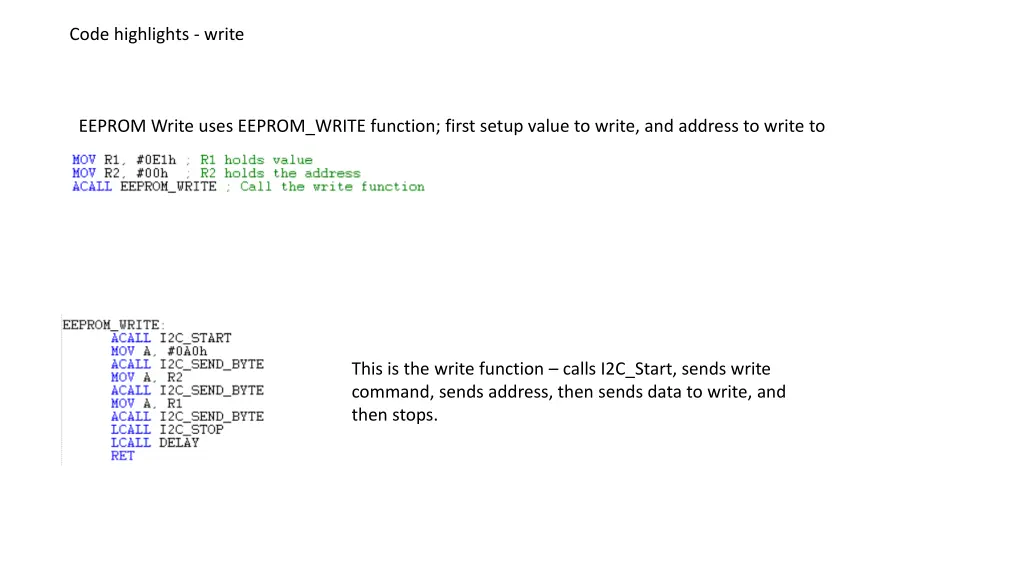 code highlights write