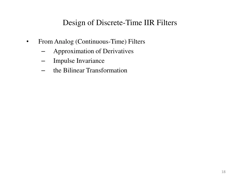 design of discrete time iir filters