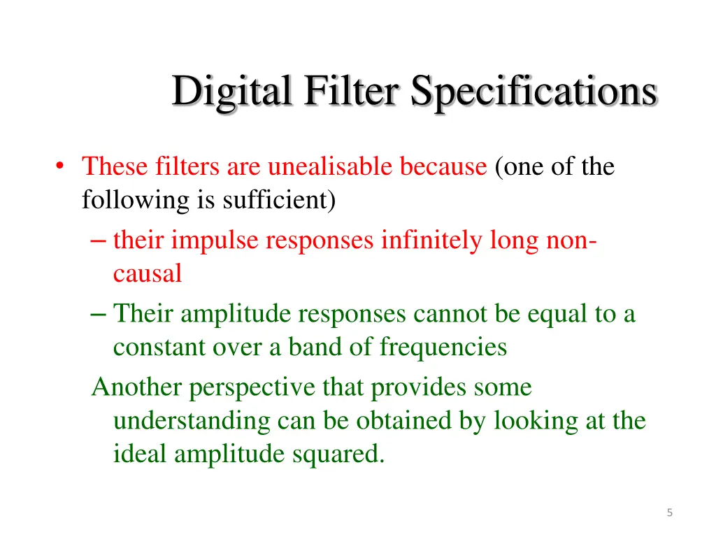 digital filter specifications 1