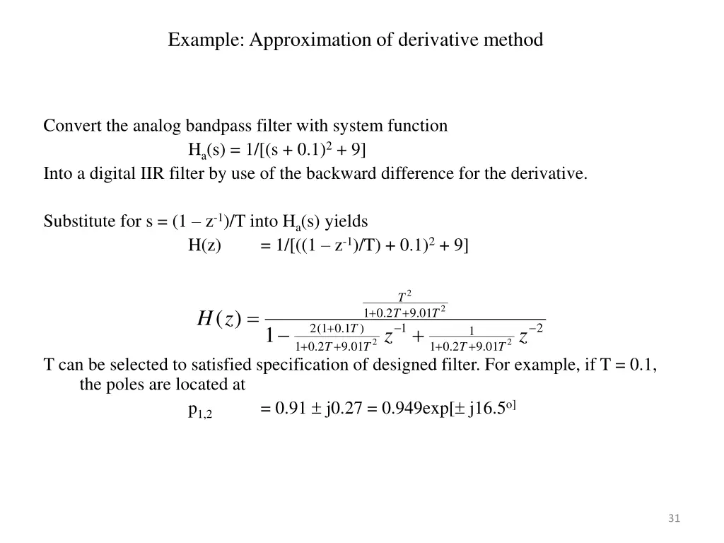 example approximation of derivative method