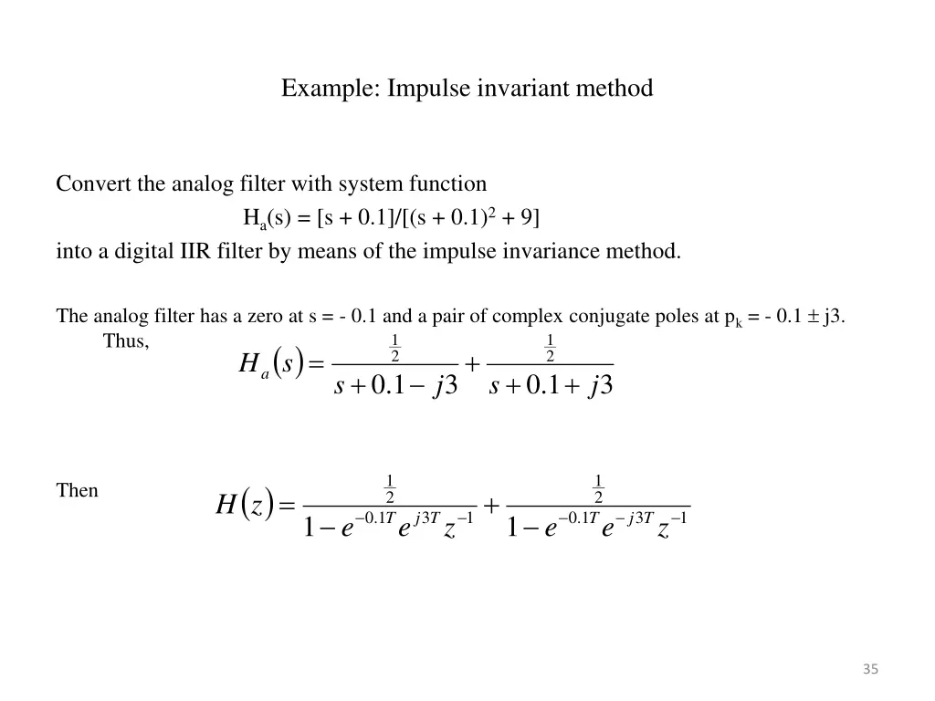 example impulse invariant method