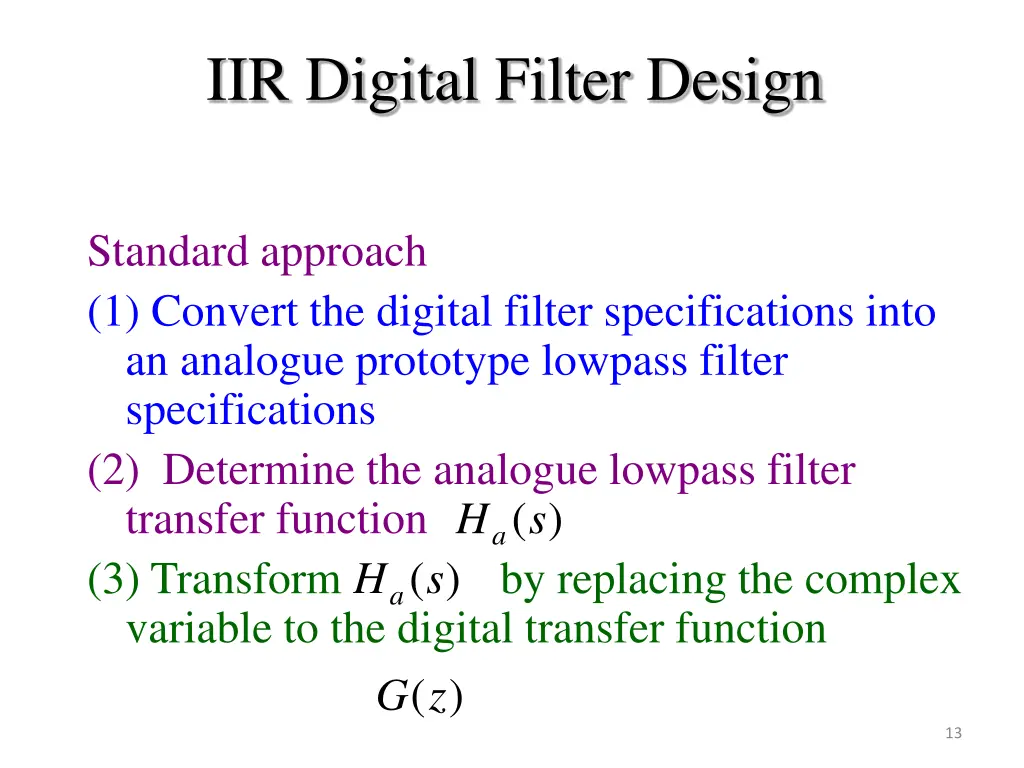 iir digital filter design
