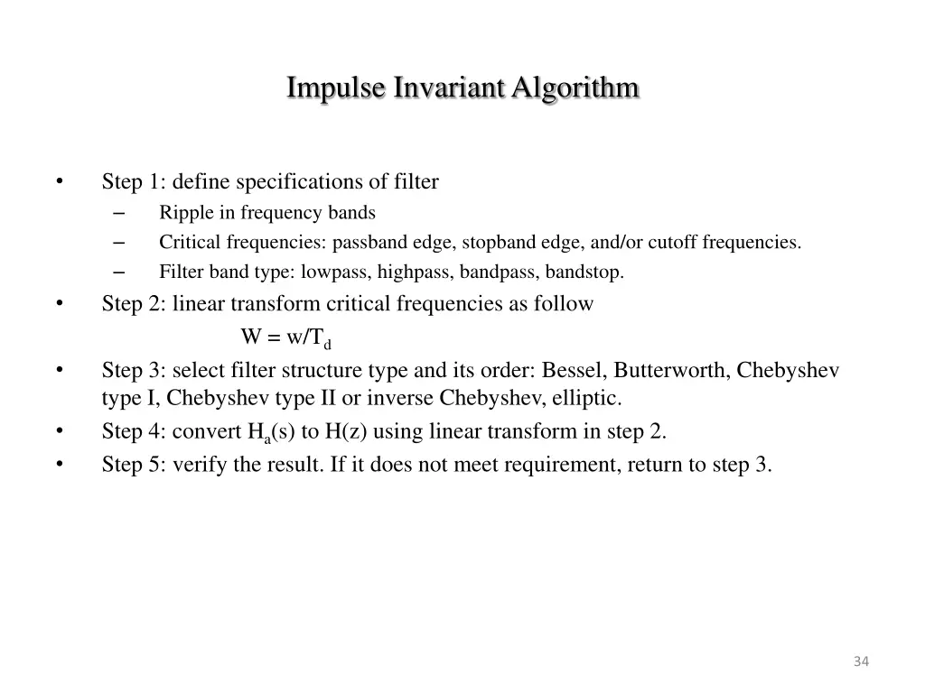 impulse invariant algorithm