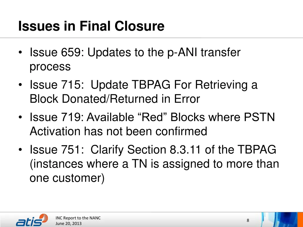 issues in final closure