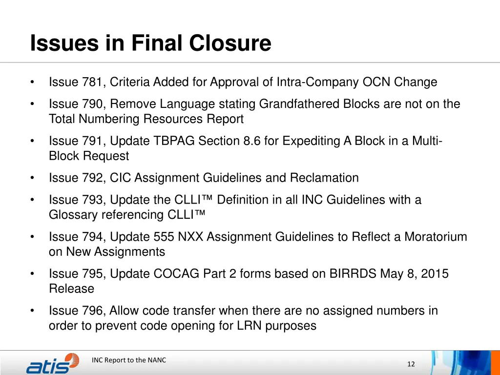 issues in final closure