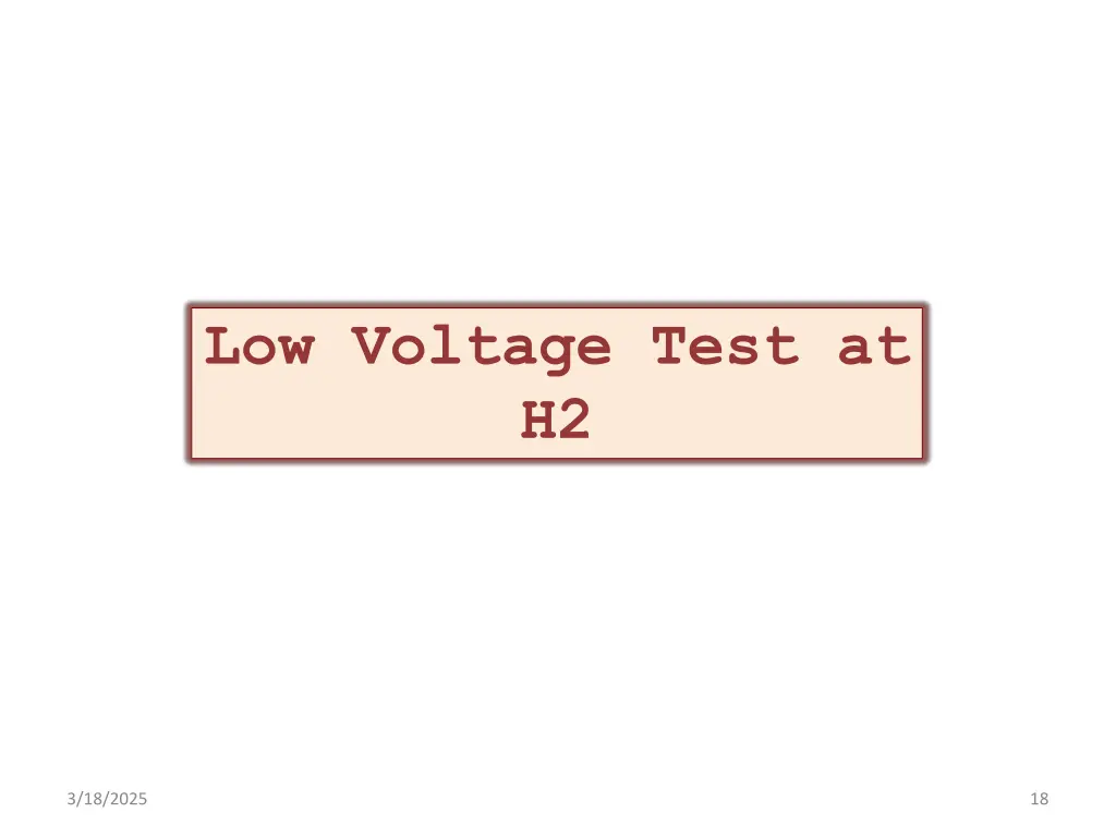 low voltage test at h2