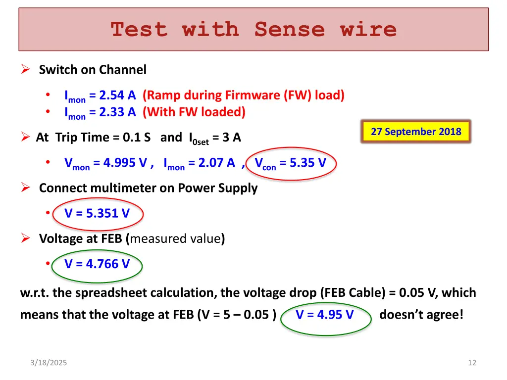 test with sense wire