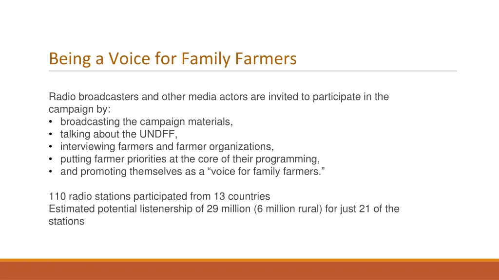 being a voice for family farmers