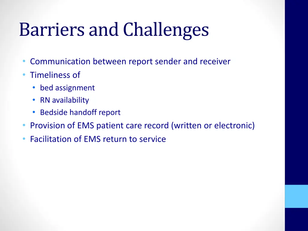 barriers and challenges