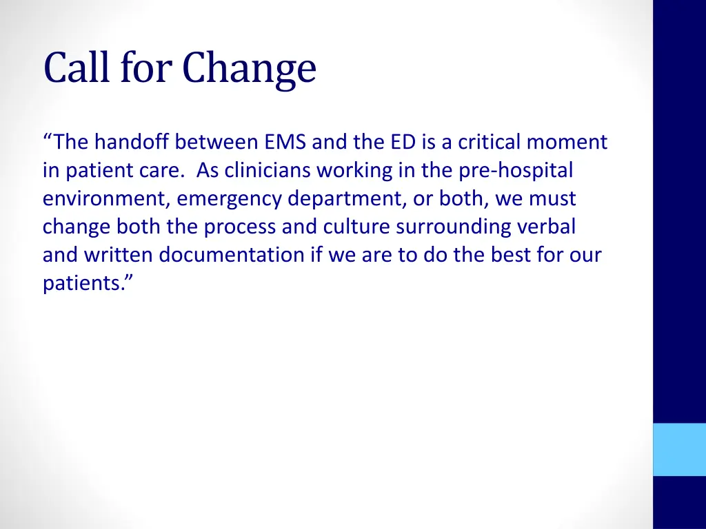 call for change