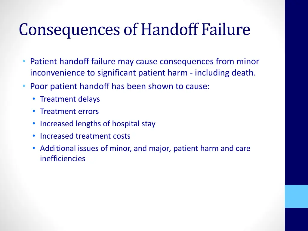 consequences of handoff failure