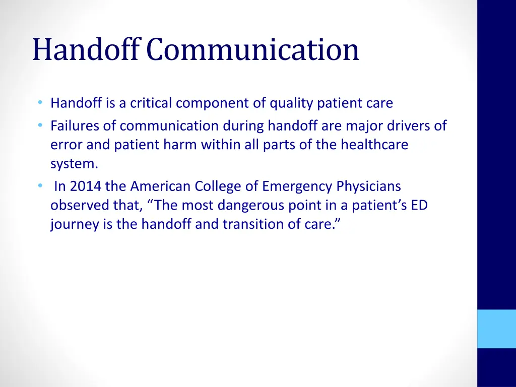 handoff communication