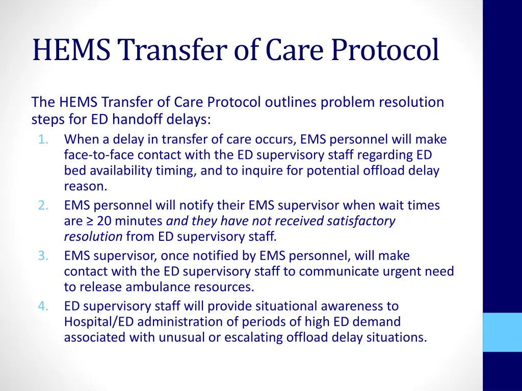 hems transfer of care protocol 2