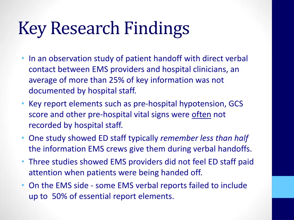 key research findings