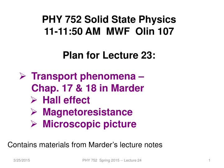 phy 752 solid state physics 11 11 50 am mwf olin