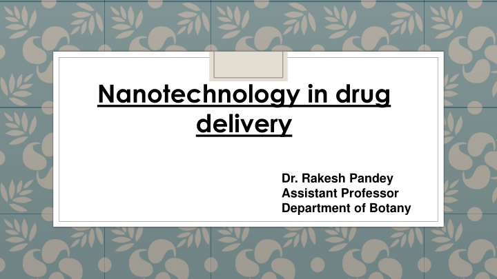 nanotechnology in drug delivery
