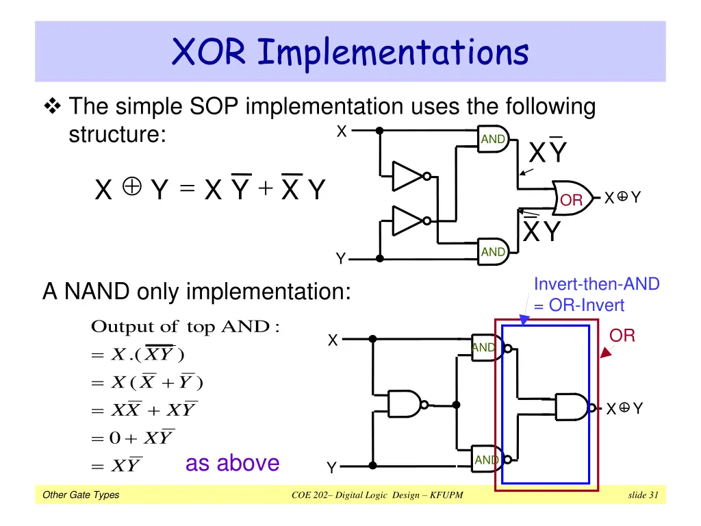 xor implementations