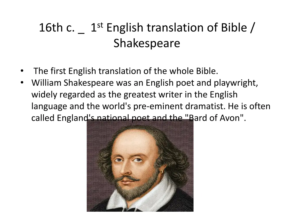 16th c 1 st english translation of bible