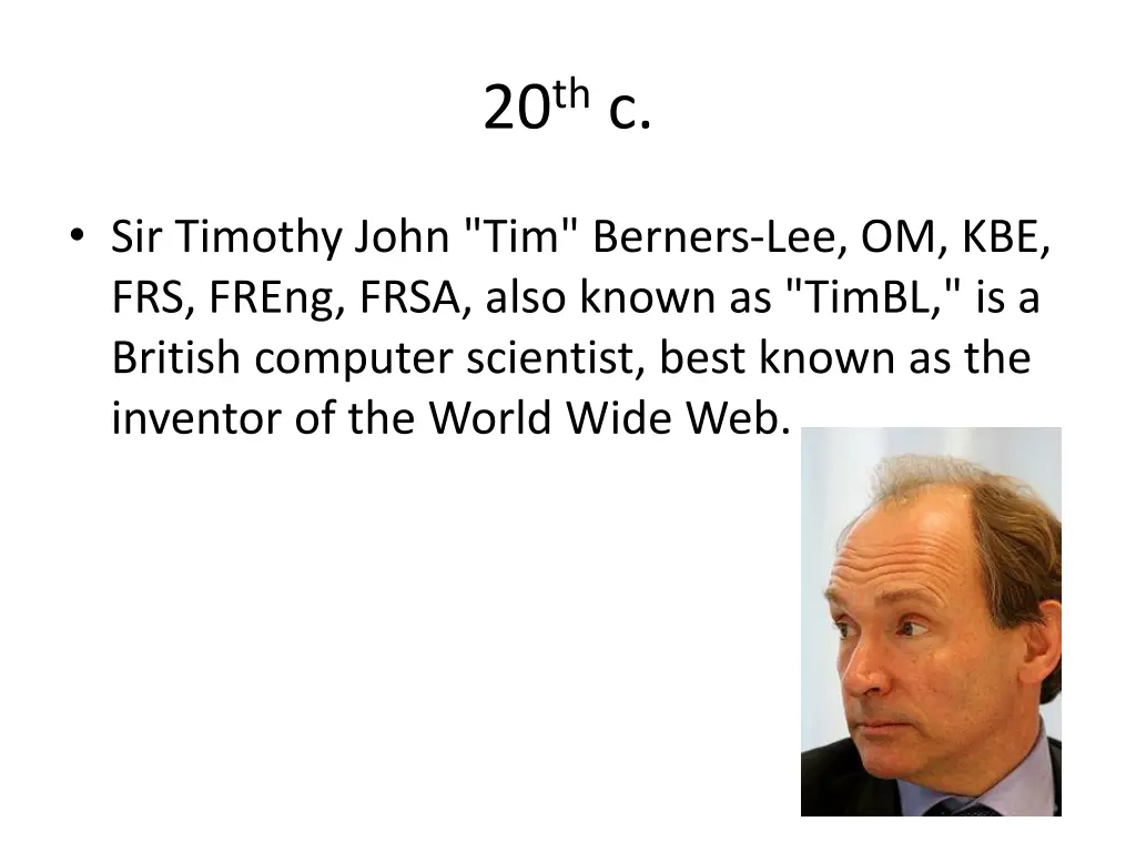 20 th c