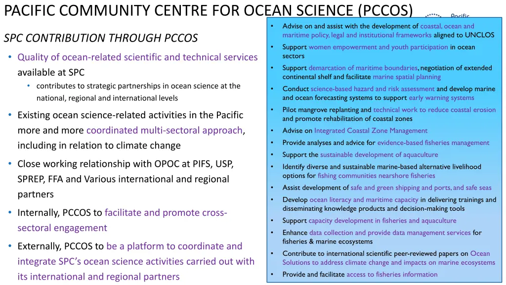 pacific community centre for ocean science pccos 3