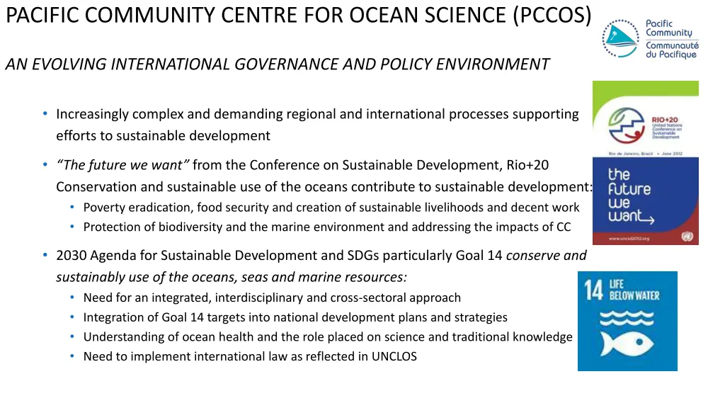 pacific community centre for ocean science pccos