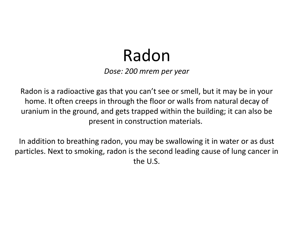 radon dose 200 mrem per year