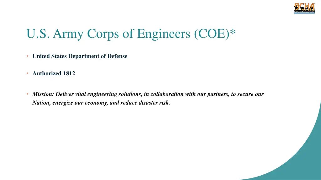 u s army corps of engineers coe