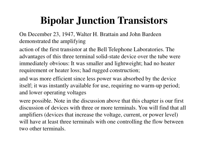 bipolar junction transistors