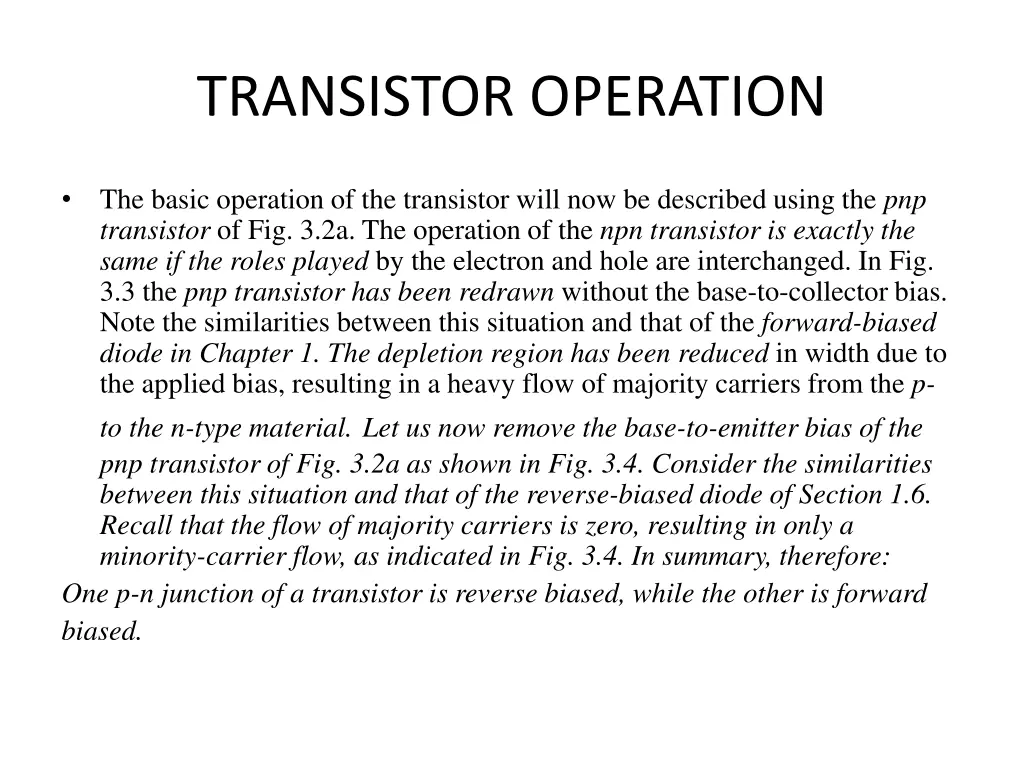 transistor operation