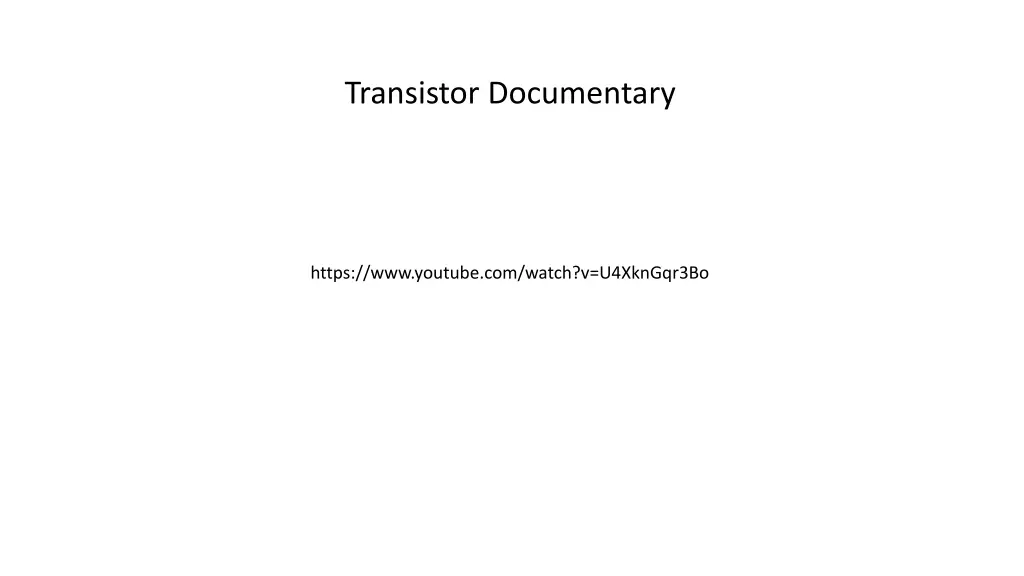 transistor documentary