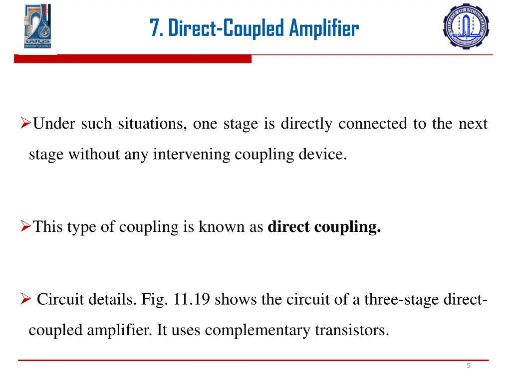 7 direct coupled amplifier 1