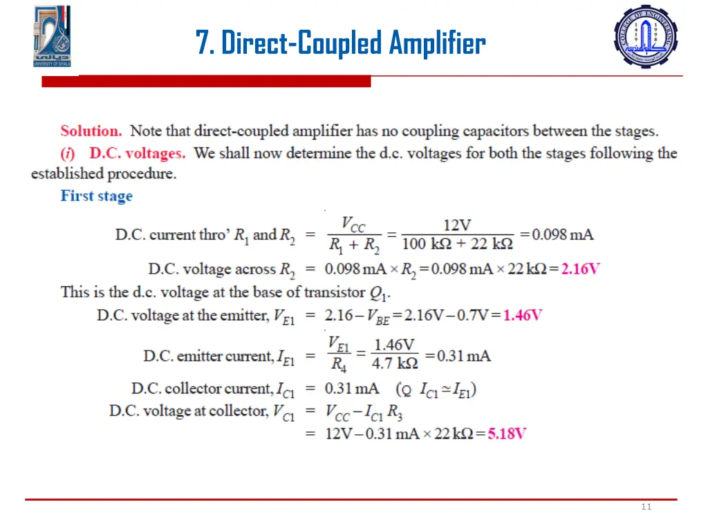 7 direct coupled amplifier 7