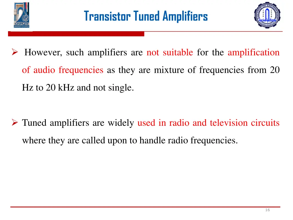 transistor tuned amplifiers 1