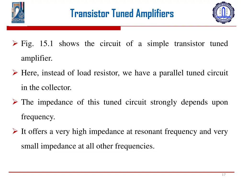 transistor tuned amplifiers 2