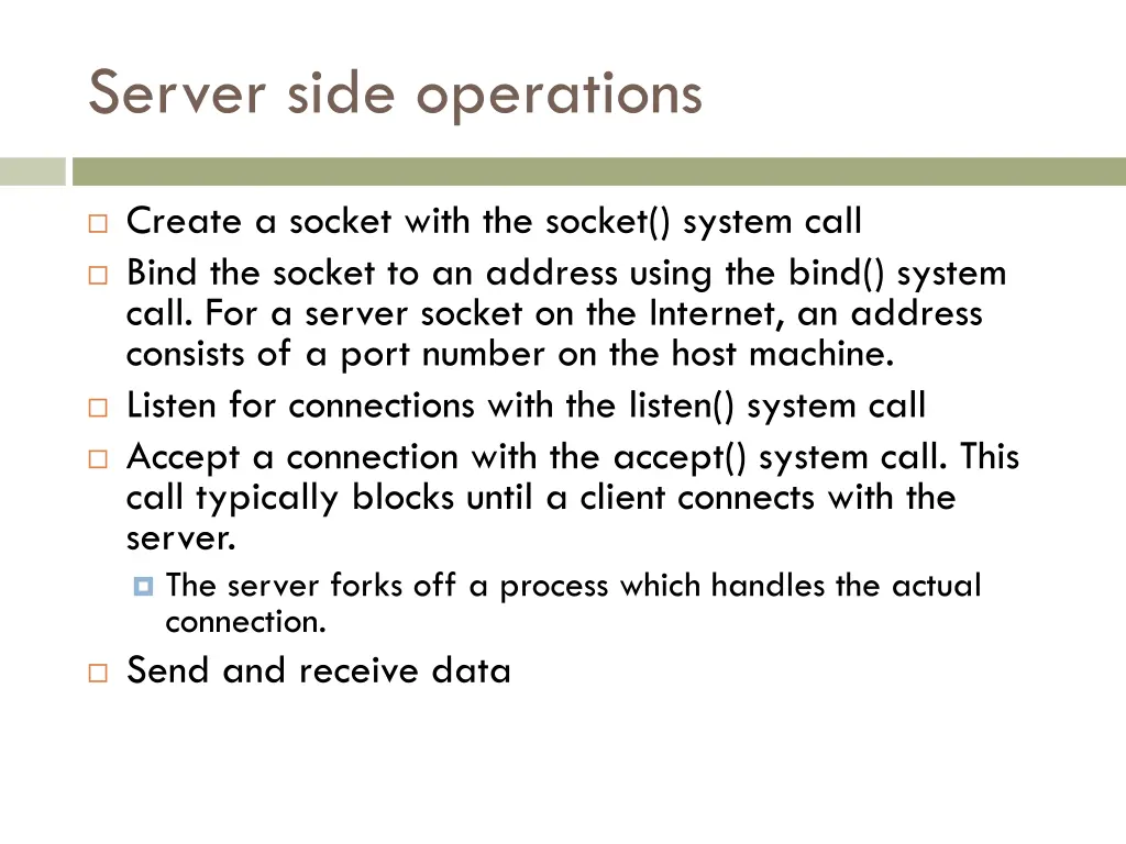 server side operations